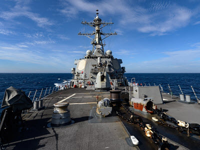 USS Russell transits the Taiwan Strait