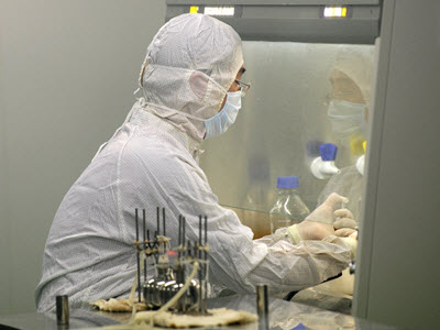 Lab technician at the Chinese biotech firm Sinovac