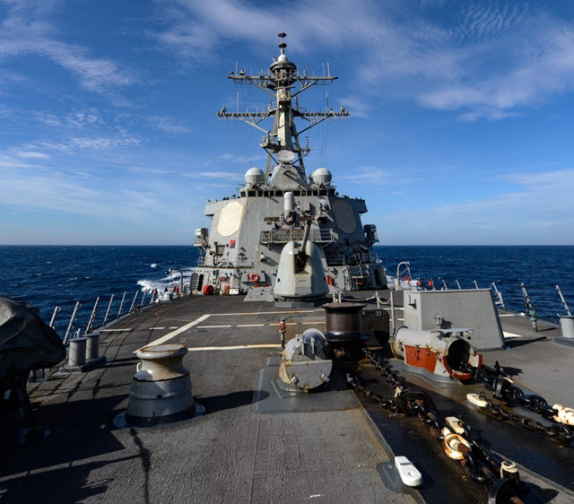 USS Russell transits the Taiwan Strait