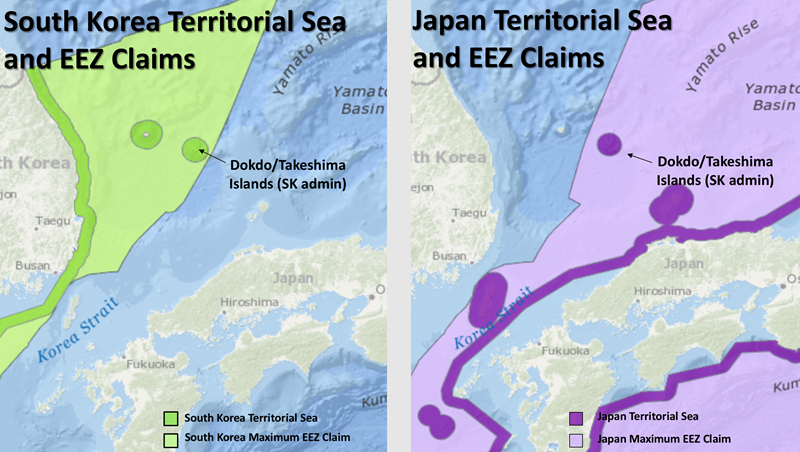 Japan-South Korea EEZ map